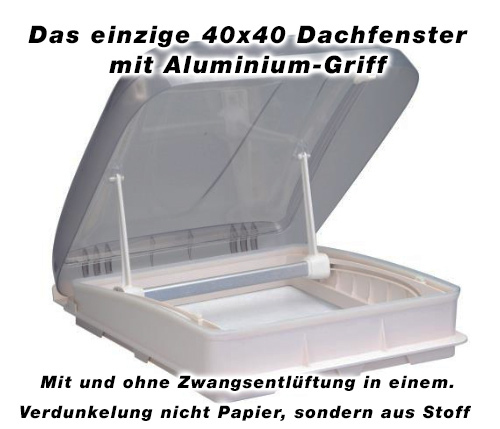 Trapă de acoperiș cu geam termopan, plasă de insecte și jaluzele opace 400×400 [2]