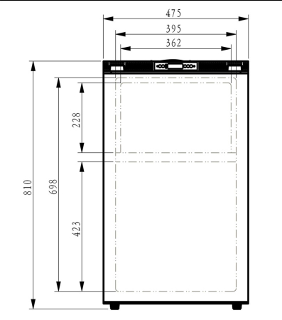 105 litri ÎxLxA: 81×47,5×53 cm cu compartiment congelator versiunea a 2-a [18]