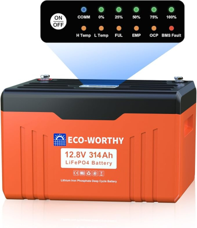 Baterii/Acumulatori - Baterie Litium ECO-WORTHY LifePO4 314Ah Bluetooth