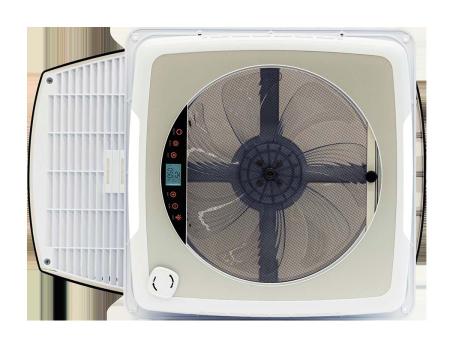 Fereastră de mansardă Super Fan cu ventilator, telecomandă, plasă antiinsecte și jaluzele opace 400×400 mm (Generația 3.0) [1]