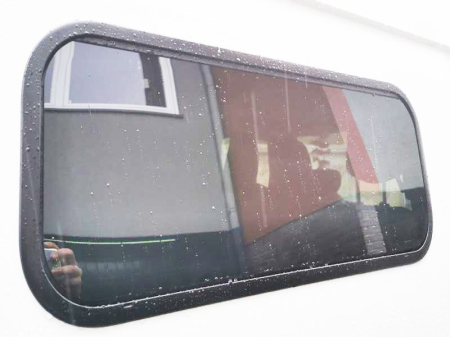 Geam termopan cu geam termopan, ușor fumuriu, pentru vehicule curbate (cu pereți dubli, montat încastrat, 3 rame) [6]