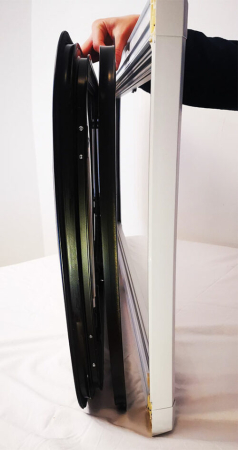 Geam termopan cu geam termopan, ușor fumuriu, pentru vehicule curbate (cu pereți dubli, montat încastrat, 3 rame) [2]