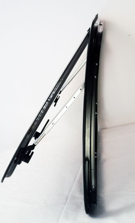 Geam termopan cu geam termopan, ușor fumuriu, pentru vehicule curbate (cu pereți dubli, montat încastrat, 3 rame) [1]