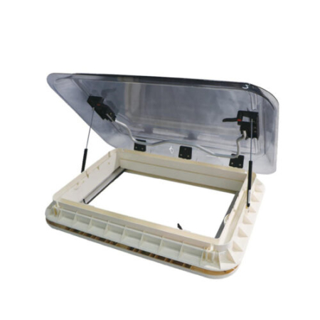 Trapă de acoperiș cu geam termopan, iluminare, plasă de insecte și jaluzele opace, standard 700×500 [5]