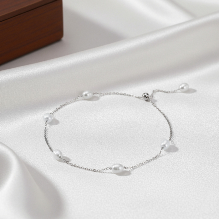 Brățară din argint cu perle naturale Pearl Chain Silver [2]