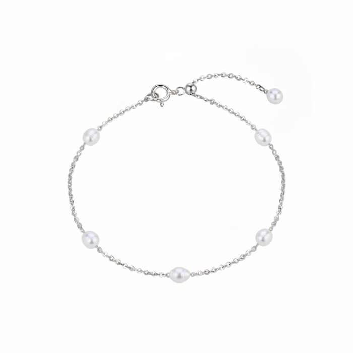 Brățară din argint cu perle naturale Pearl Chain Silver [1]