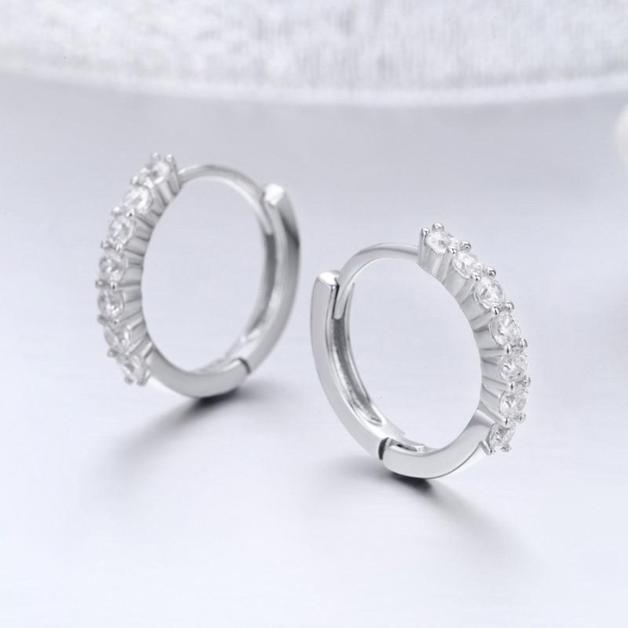 Cercei din argint Crystal Hoop [3]