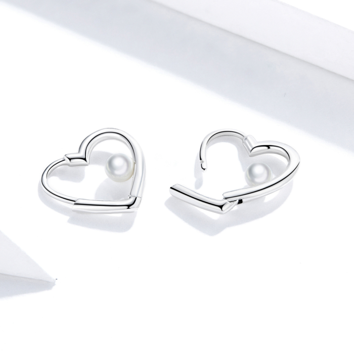 Cercei din argint Heartshell Pearl [4]