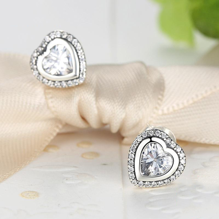 Cercei din argint Love Heart [2]