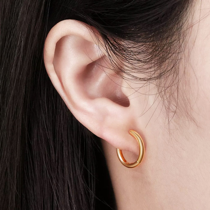 Cercei din argint Simple Band Gold [2]