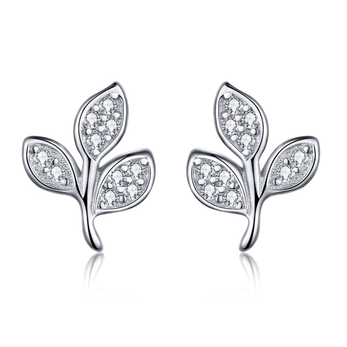 Cercei din argint Three Leaves [2]