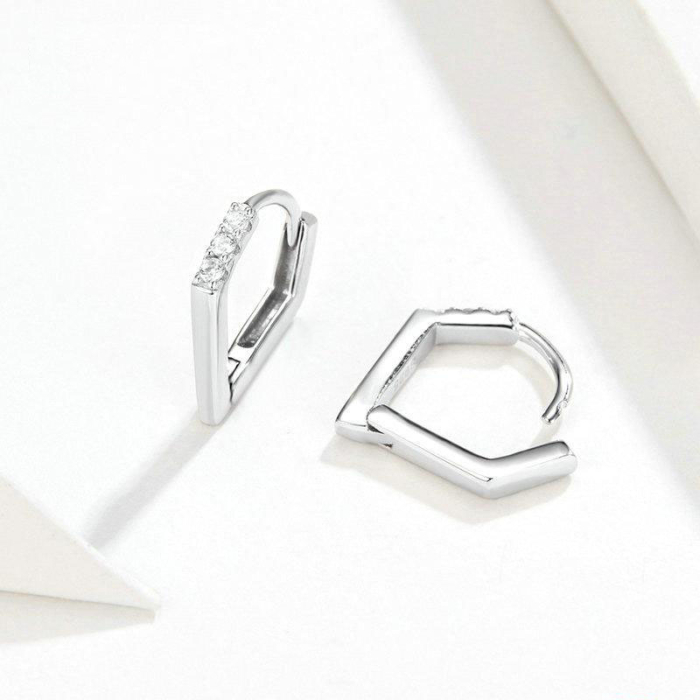Cercei din argint Triangle Shape [2]