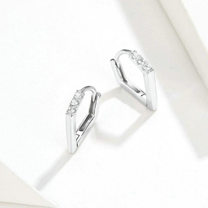 Cercei din argint Triangle Shape [3]