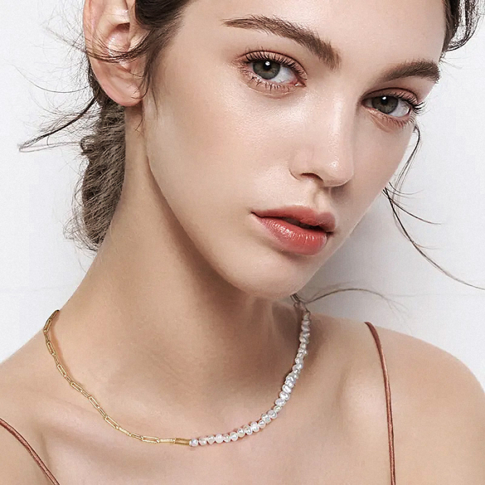 Colier cu perle naturale de cultură Pearl Paperclip [3]