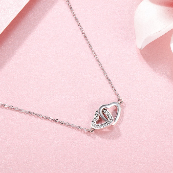 Colier din argint Bound Hearts [5]