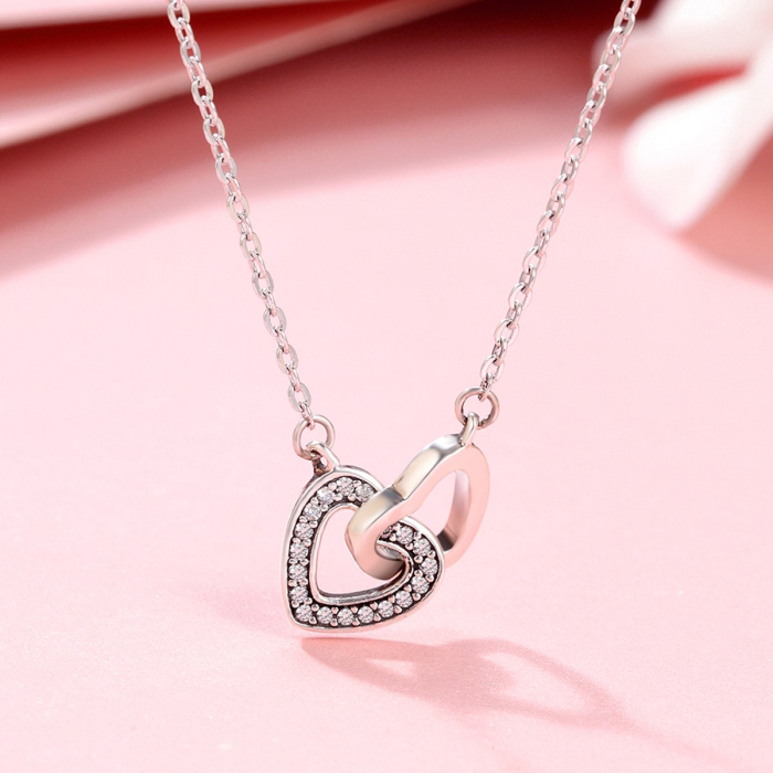 Colier din argint Bound Hearts [3]