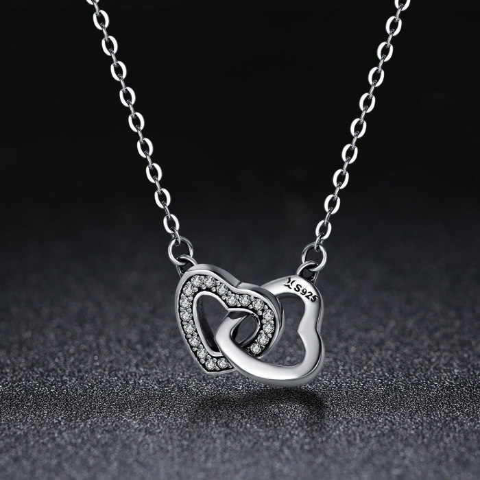 Colier din argint Bound Hearts [2]