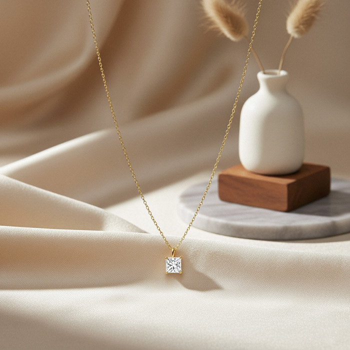 Colier Ice Cut, din argint placat cu aur și zirconiu [2]