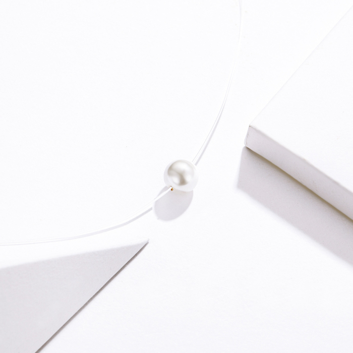 Colier transparent cu perlă de cultură White Pearl [2]