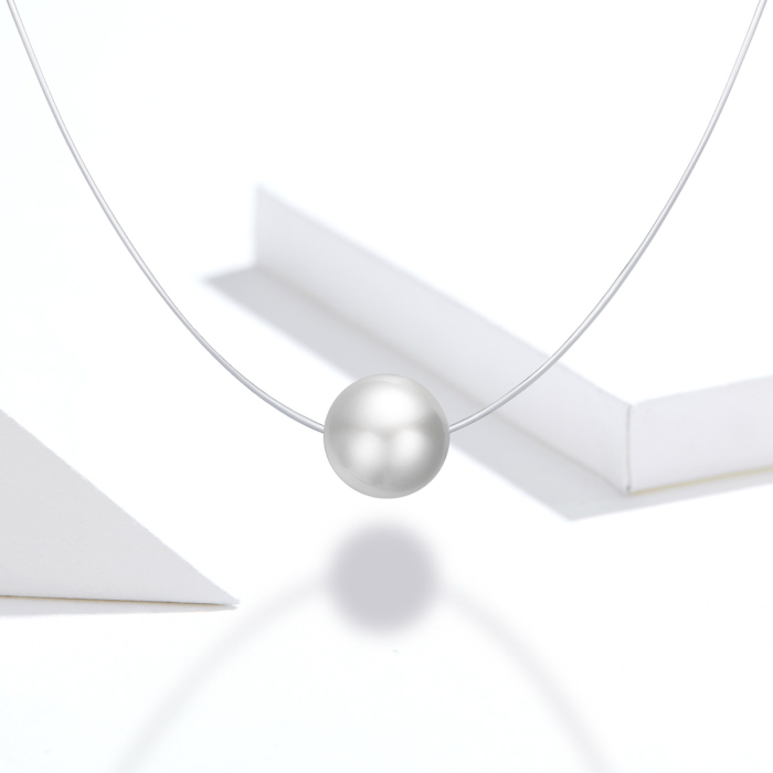 Colier transparent cu perlă de cultură White Pearl [3]