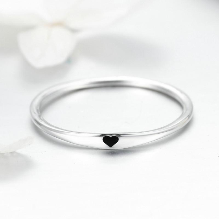 Inel din argint Black Heart, 52 [2]