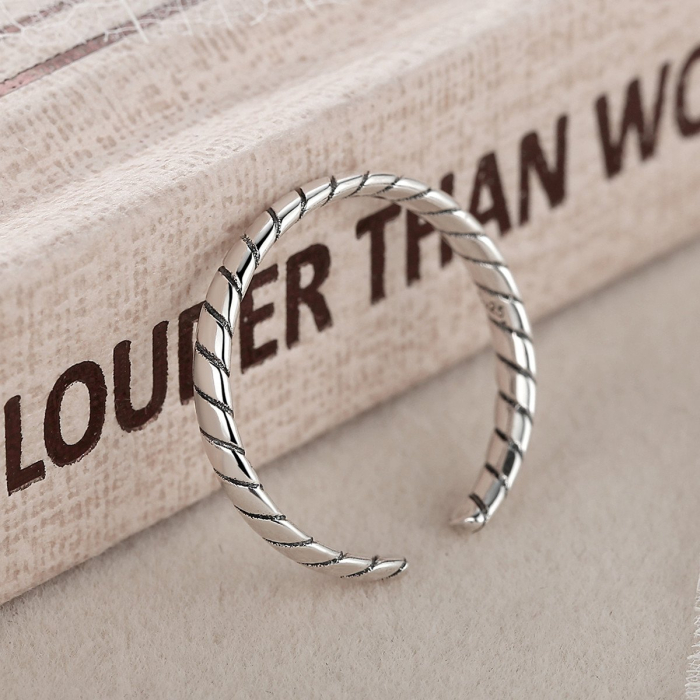 Inel din argint Knitting, reglabil [2]