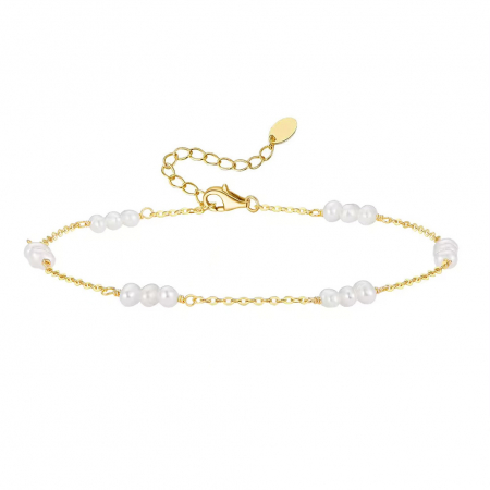 Bijuterii cu perle naturale - Brățară de picior din argint Pearl Trio