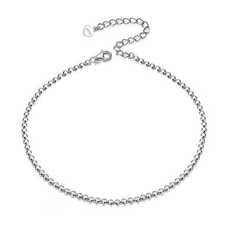 Brățări de picior - Brățară de picior din argint cu Silver Beads