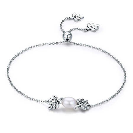 Inactive - Brățară din argint Pearl Leafs