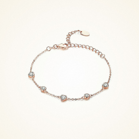 Inactive - Brățară din argint Round Heart Rose