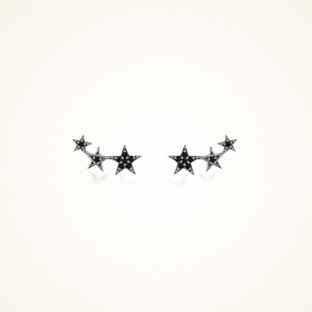 Inactive - Cercei din argint Black Stars