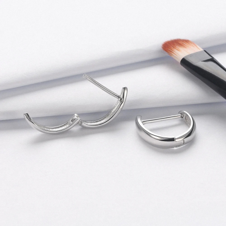 Cercei din argint Drop Hoop [1]