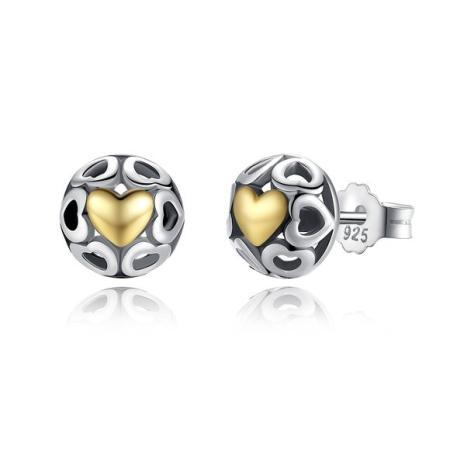 Inactive - Cercei din argint Golden Heart