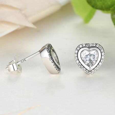 Cercei din argint Love Heart [3]