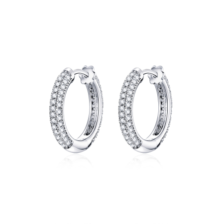 Cercei din argint Pave Lines Hoop [0]