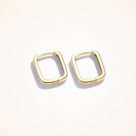 Inactive - Cercei din argint Round Square Gold