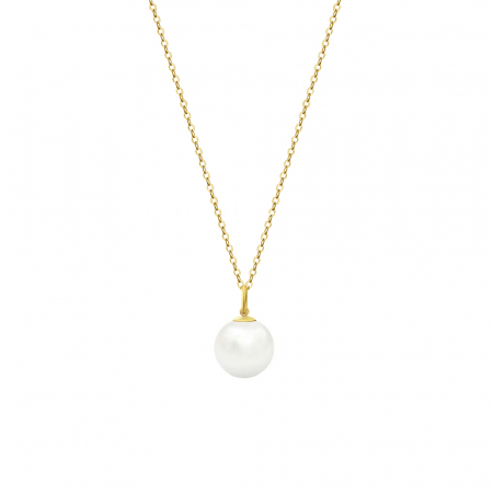 Coliere - Colier Huge Pearl, cu perlă naturală rotundă și argint
