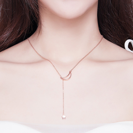 Colier din argint Star Moon Rose [1]