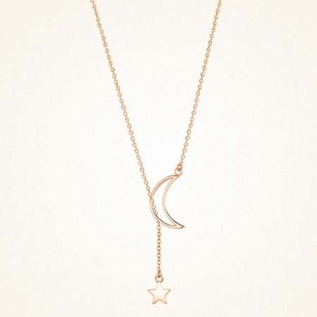 Coliere - Colier din argint Star Moon Rose