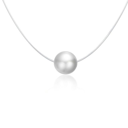 Inactive - Colier transparent cu perlă de cultură White Pearl