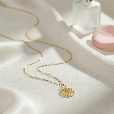 Lanț cu pandantiv Roses, din argint placat cu aur [2]