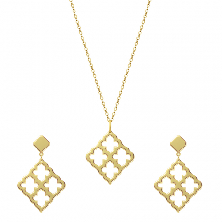 Set cercei și colier din argint Cairo Gold