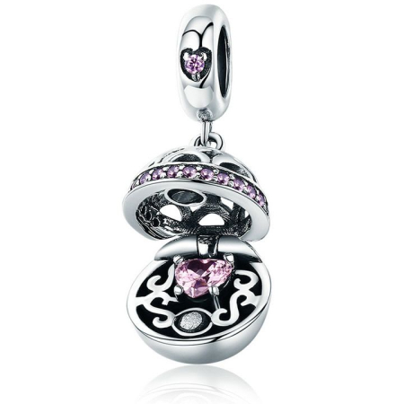 Talismane - Talisman din argint Pink Heart Box