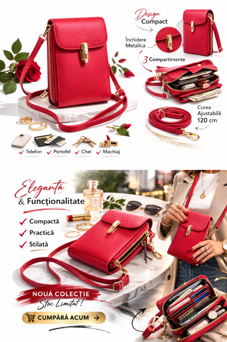Borseta Crossbody Scarlet Rosie din piele ecologica [3]