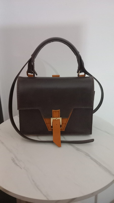 Dark Caramel — Geantă Handmade Piele Naturală Maro Ciocolatiu [4]