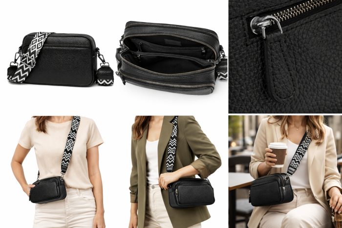 Geanta de Dama din Piele Naturala Neagra – Sofia Crossbody [4]