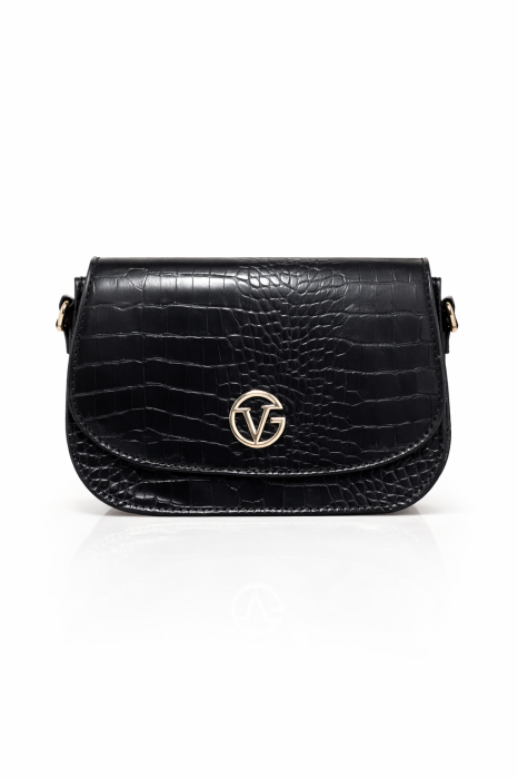Geanta Crossbody din Piele Ecologica Negru Croco [3]