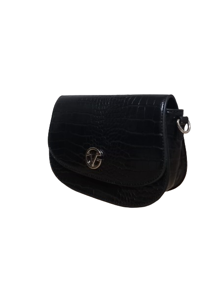 Geanta Crossbody din Piele Ecologica Negru Croco [4]