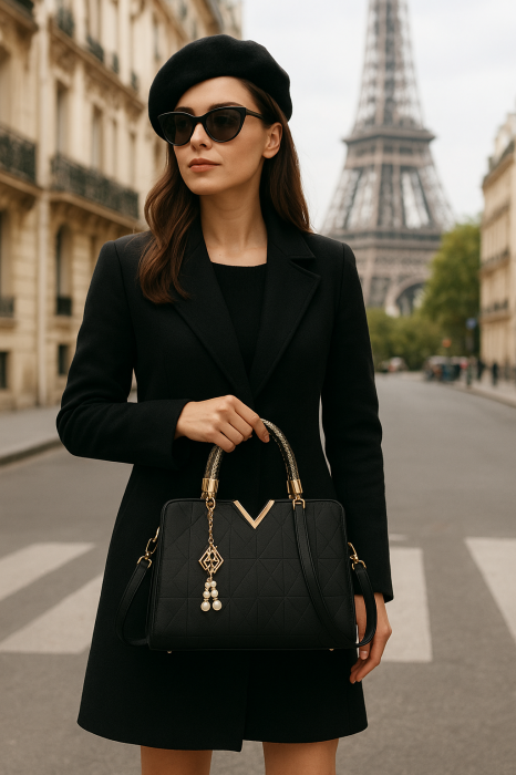 Geanta Dama cu maner gold piele Ecologica Bella [3]