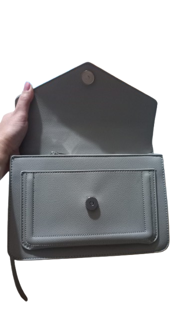 Geanta Dama Plic Piele Eco Sienna Grey [6]